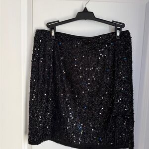 NWOT Black Sequin Skirt Size Large